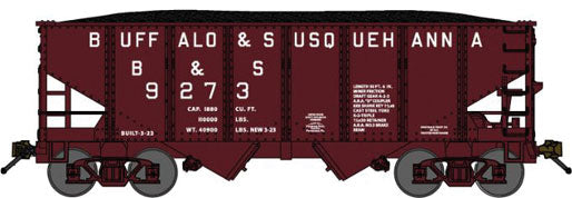 USRA 30'6" 2-Bay Hopper w/Load - Ready to Run -- Buffalo & Susquehanna (Boxcar Red)