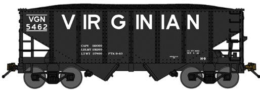 USRA 30'6" 2-Bay Hopper w/Load 3-Pack - Ready to Run -- Virginian (black, Billboard Lettering)