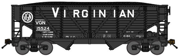 2-Bay War-Emergency Composite Hopper w/Load 3-Pack - Ready to Run -- Virginian (black)