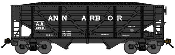 2-Bay War-Emergency Composite Hopper w/Load 2-Pack - Ready to Run -- Ann Arbor (black)