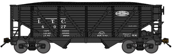 2-Bay War-Emergency Composite Hopper w/Load - Ready to Run -- Illinois Terminal (black)