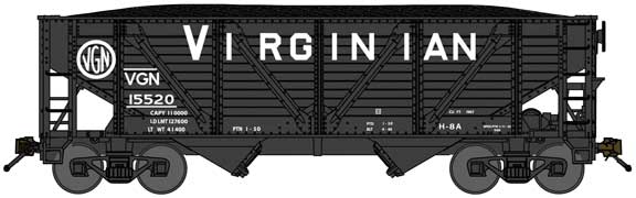 2-Bay War-Emergency Composite Hopper with Coal Load - Ready to Run -- Virginian 15520 (black, Large Lettering)