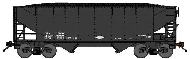 2-Bay Offset-Side Hopper w/Load - Ready to Run -- Data Only (black)
