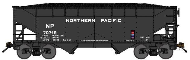 2-Bay Offset-Side Hopper w/Load 3-Pack - Ready to Run -- Northern Pacific (Post-1967, black, ACI Label)
