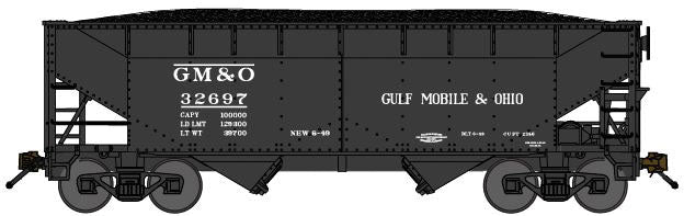 2-Bay Offset-Side Hopper w/Load 2-Pack - Ready to Run -- Gulf Mobile & Ohio (black)