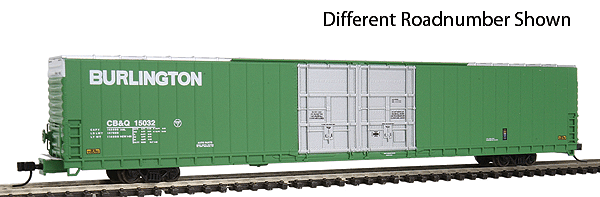 Pullman-Standard 86' Auto Parts Double-Door Boxcar Assembled 2-Pack -- Chicago, Burlington & Quincy (Pre-BN Merger Scheme, green, silver Doors)