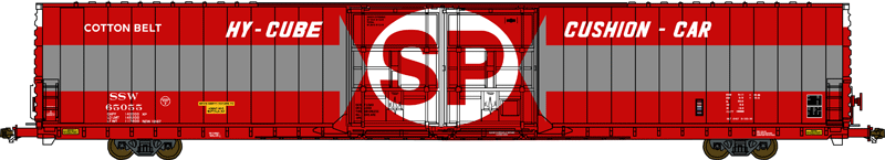 Pullman-Standard 86' Double-Door Auto Parts Boxcar - Ready to Run -- St. Louis-Southwestern / Cotton Belt (red, white, gray; Large SP Logo)
