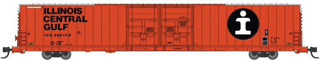 Pullman-Standard 86' Auto Parts Double-Door Boxcar - Ready to Run -- Illinois Central Gulf #680108 (orange, black, white)