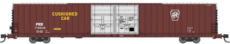 Pullman-Standard 86' Auto Parts Double-Door Boxcar - Ready to Run -- Pennsylvania Railroad #110219 (Tuscan, silver, yellow, white, black ends)