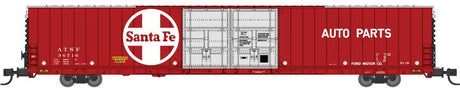 Pullman-Standard 86' Auto Parts Double-Door Boxcar - Ready to Run -- Santa Fe #36711 (red, silver, white, Auto Parts Lettering, black ends)