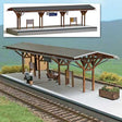 Adorf Station Platform w/Wood Canopy -- Laser-Cut Wood & Card Kit - 15-3/16 x 5-15/16 x 4-9/16" 38.5 x 15 x 11.6cm