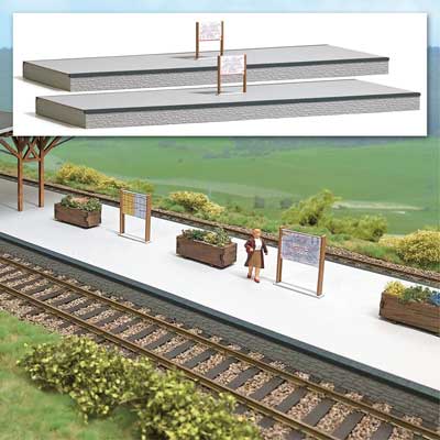 Adorf Station Platform Extension 2-Pack -- Laser-Cut Wood & Card Kit - Each: 15-3/16 x 5-15/16" 38.5 x 15cm