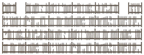 Old Dilapidated Picket Fence - Laser-Cut Kit -- 51-3/16"  130cm Long-2