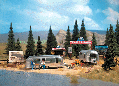 Trailer Park Scene -- w/2 "Airstream" Trailers