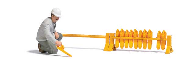 Era III-IV Railway Worker with Track Skates - Action Set -- Figure, Skate Rack w/Skates-1