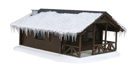 Wintry Wood Cottage w/Interior Illumination -- 111 x 92 x 50mm