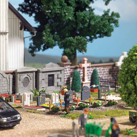 Cemetery - Kit -- Includes 14 Tombstones, 10 Wreaths, 10 Wood Crosses & More-4