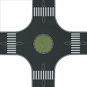 Streets/Roadway 4-Way Roundabout (Traffic Circle) -- 12 x 12"  30 x 30cm