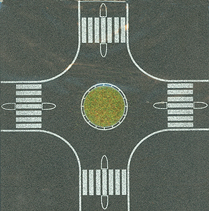 Streets/Roadway 4-Way Roundabout -- 6-3/8 x 6-3/8"  16 x 16cm