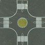 Streets/Roadway 4-Way Roundabout -- 6-3/8 x 6-3/8"  16 x 16cm