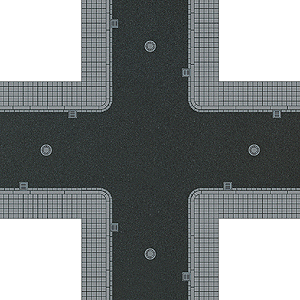 4-Way Intersection Crossing w/Sidewalks