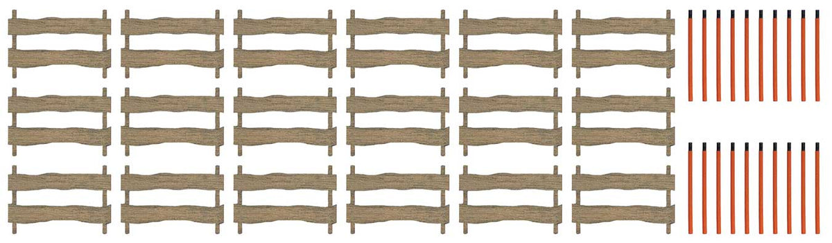 Snow Fences and Snow Marker Poles -- Laser-Cut Wood Kit - 18 Fence Sections, 20 Poles-1