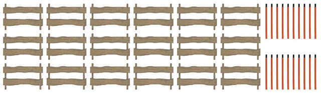 Snow Fences and Snow Marker Poles -- Laser-Cut Wood Kit - 18 Fence Sections, 20 Poles-1