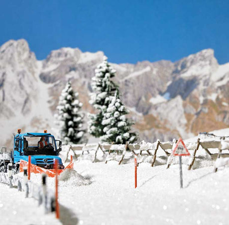 Snow Fences and Snow Marker Poles -- Laser-Cut Wood Kit - 18 Fence Sections, 20 Poles-2