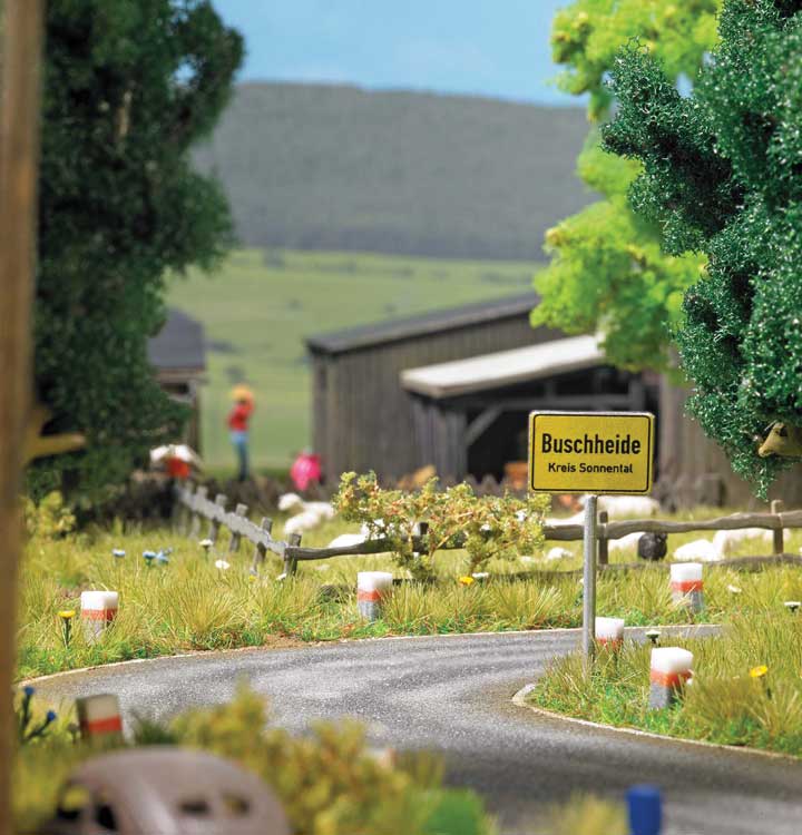 Traffic Control Markers and Roadway Section -- 10 Stones and 1 Self-Adhesive Asphalt Road 2-3/16 x 19-11/16"  5.5 x 50cm-2