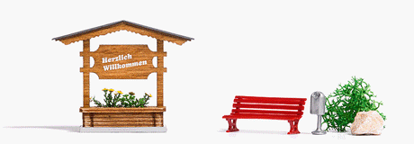 Wood Town Welcome Sign -- Kit - 1-9/16 x 3/8 x 1-1/4"  4 x 1 x. 3.1cm
