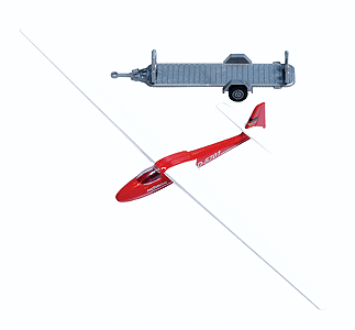 Glider with Trailer -- White, Red-1