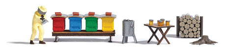 Beekeeping (Apiary) Set - Kit -- 4 Hives, Table, Platform, Beekeeper Figure & More-2
