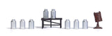 Milk Collection Set - Kit -- 8 Milk Cans, Work Table, Drum-2