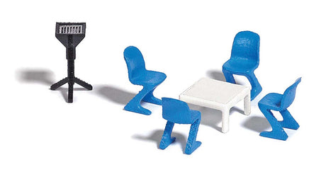 Garden Furniture Set -- Table, 4 Chairs, Grill-2