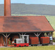 Brick Yard Railroad Starter Set - Battery Powered - Feldbahn -- Gmeinder 15/18 Diesel, 2 Brick Cars, Track Oval, Controller-1