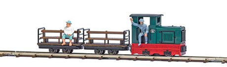 Passenger Train Starter Set - Feldbahn -- Gmeinder 15/18 Diesel, 2 Cars, Track Oval, Battery Controller-1
