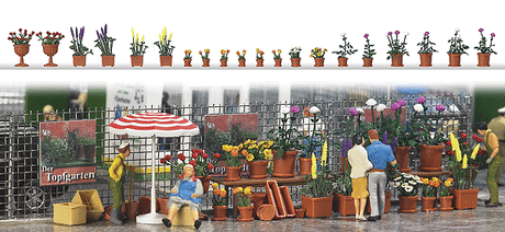 Flower Pots w/Flowers -- Assorted Sizes & Colors pkg(20)