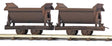 Feldbahn Side-Dump Car/Tipper Wagon 2-Pack - Ready to Run -- Rusty Black pkg(2)