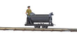 Tipper Side-Dump Car with Brakeman Figure - Feldbahn -- Black