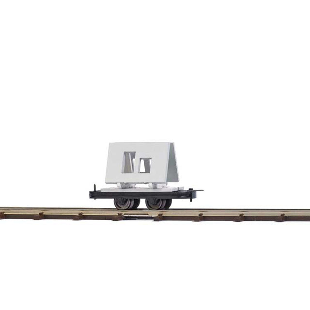 Flatcar with Concrete Panel Load - Feldbahn -- Unlettered (black)-1