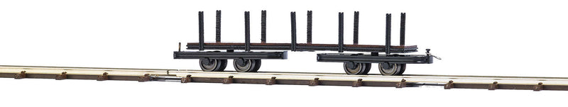 2-Truck Log Bunk/Stake Car - Feldbahn -- Black