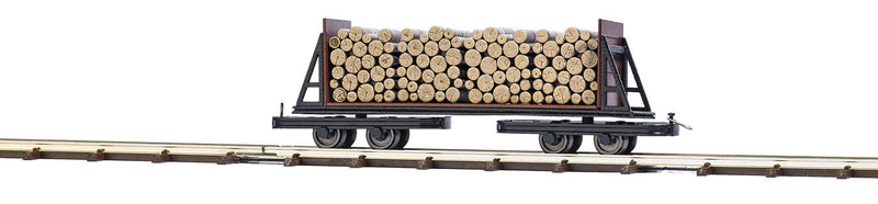2-Truck Log Car w/Load - Feldbahn -- Black