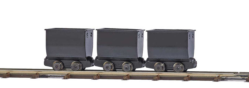 Tipper Side-Dump Car 3-Pack - Feldbahn -- Black