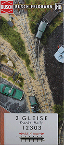 Feldbahn HOf 6.5mm (Z) Gauge Industrial Track -- Straight 2-5/8"  6.7cm pkg(2)