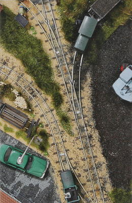 Feldbahn HOf 6.5mm (Z) Gauge Industrial Track -- Straight Terminal Track 5-1/4"  13.3cm-1