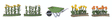 Tulips & Oxeye Daisies w/Wheelbarrow - Kit