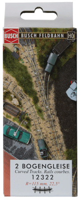 Feldbahn HOf 6.5mm (Z) Gauge Industrial Track -- Curve 4-1/2"  11.5cm Radius, 22.5 Degrees pkg(2)