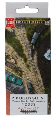 Feldbahn HOf 6.5mm (Z) Gauge Industrial Track -- Curve 6-7/8"  17.5cm Radius, 22.5 Degrees pkg(2) (Matches Turnouts)