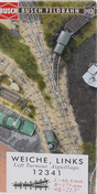 Feldbahn HOf 6.5mm (Z) Gauge Industrial Track Turnout -- Left Hand, Diverging Route: 6-7/8"  17.5cm Radius, 22.5 Degrees