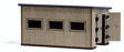Feldbahn Industrial Railroad Engine House/Shop - Kit (Laser-Cut Wood) -- 3 x 1-3/4 x 1-5/8"  7.6 x 4.4 x 4.2cm